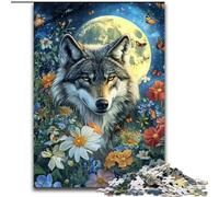 Puzzle per adolescenti 1000 Lupi sotto la luna, adatti dai 14 anni in su, giochi educativi per la casa, giocattoli fai da te, opere d'arte, regalo (dimensioni 50x75cm)