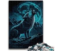 Puzzle per adolescenti 1000 lupi sotto la luna piena Gioco educativo Sfida Giocattolo Decorazione da parete Regali unici per compleanno e Natale 50x75cm