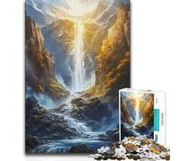 Puzzle per adolescenti 1000 maestose cascate ma divertenti e divertenti, regalo di compleanno per bambini dai 14 anni in su, 38x26cm