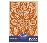 Puzzle Per Adolescenti 1000 Orange Damask Floral Pattern Puzzle Per Adulti Gioco Rompicapo Analisi E Logica Riduzione Dello Stress Regali 38x26cm/1000pcs