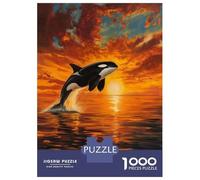 Puzzle Per Adolescenti 1000 Orca Sunset Ocean Scenic Puzzle Per Adulti Gioco Per Famiglie Ma Divertente E Umoristico Per Compleanno, Natale 70x50cm/1000pcs