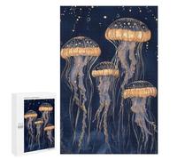 Puzzle Per Adolescenti 1000 PCS Abstract Golden Jellyfish Puzzle Per Adulti Gioco Rompicapo Difficile Difficile Unico Compleanno E Regali 1000 PCS