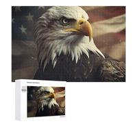 Puzzle Per Adolescenti 1000 PCS American Flag Bald Eagle Puzzle Per Adulti Gioco Rompicapo Difficile Difficile Unico Compleanno E Regali 1000 PCS