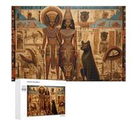 Puzzle Per Adolescenti 1000 PCS An Ancient Egyptian Scene with Figures And Animals Puzzle, Gioco Rompicapo, Regalo Di Compleanno, Attività Divertenti Da Fare A Casa, 1000 PCS