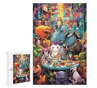 Puzzle Per Adolescenti 1000 PCS Animals at A Colorful Party Puzzle Divertenti Da Assemblare, Modelli, Regali Unici Per Compleanno E Natale 1000 PCS
