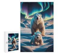Puzzle Per Adolescenti 1000 PCS Aurora Crowned Polar Bears Puzzle Per Adolescenti Giocattolo Decorazione Da Parete Ma Divertente E Umoristico Unico Compleanno E Regali 1000 PCS