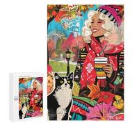 Puzzle Per Adolescenti 1000 PCS Autumn Coffee Break with Cat Puzzle Per Adolescenti Migliora La Memoria Per Compleanno, Natale Bellissimo Gioco Dal Design 1000 PCS