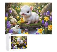 Puzzle Per Adolescenti 1000 PCS Baby Animals Spring Scene Puzzle, Gioco Rompicapo, Regalo Di Compleanno, Attività Divertenti Da Fare A Casa, 1000 PCS