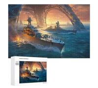 Puzzle Per Adolescenti 1000 PCS Battle of Paris Naval Clash Under The Eiffel Tower Puzzle, Gioco Rompicapo, Regalo Di Compleanno, Attività Divertenti Da Fare A Casa, 1000 PCS