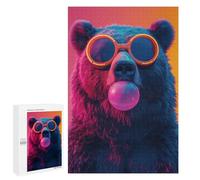 Puzzle Per Adolescenti 1000 PCS Bear Bubblegum Neon Puzzle Per Adolescenti Giocattoli Antistress Assemblaggio Di Modelli Regali Unici Per Compleanno E Natale 1000 PCS