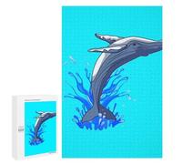Puzzle Per Adolescenti 1000 PCS Beautiful Whale Jumping Puzzle Per Adolescenti Giocattolo Decorazione Da Parete Ma Divertente E Umoristico Unico Compleanno E Regali 1000 PCS