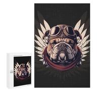 Puzzle Per Adolescenti 1000 PCS Biker Bulldog Painting Puzzle Per Adulti Gioco Rompicapo Difficile Difficile Unico Compleanno E Regali 1000 PCS