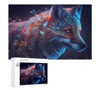 Puzzle Per Adolescenti 1000 PCS Blue And Orange Wolf Puzzle Per Adulti Gioco Rompicapo Difficile Difficile Unico Compleanno E Regali 1000 PCS