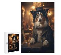 Puzzle Per Adolescenti 1000 PCS Border Collie in The Pub Puzzle Giochi Rilassanti Decorazione Per La Casa Regali Unici Per Compleanno 1000 PCS