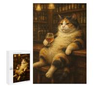 Puzzle Per Adolescenti 1000 PCS Calico Cat Drinking at The Bar Puzzle Per Adulti Giochi Rilassanti Decorazione Per La Casa Regali Unici Per Compleanno E Natale 1000 PCS