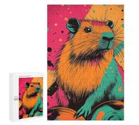 Puzzle Per Adolescenti 1000 PCS Capybara Pop Art Capybara Pop Art Illustration Vibrant Modern Animal Art Puzzle Per Adulti Giochi Rilassanti Per Divertimento in Famiglia Regali Di Natale E Compleann