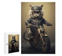 Puzzle Per Adolescenti 1000 PCS Cat Biker Animal Puzzle Divertenti Da Assemblare, Modelli, Regali Unici Per Compleanno E Natale 1000 PCS