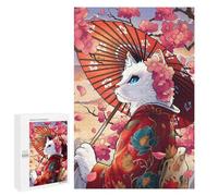 Puzzle Per Adolescenti 1000 PCS Cat Geisha And Cherry Blossoms Puzzle Per Adolescenti Sfida Difficile Allena La Tua Mente E Le Tue Mani Rompicapo Giochi Per Famiglie 1000 PCS