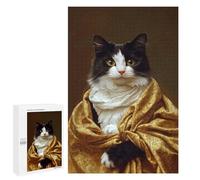 Puzzle Per Adolescenti 1000 PCS Cat in A Golden Robe Puzzle Per Adulti Giochi Rilassanti Sfida Difficile Attività Divertenti A Casa 1000 PCS