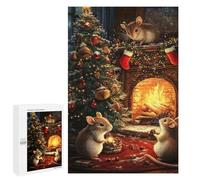 Puzzle Per Adolescenti 1000 PCS Christmas Mice by Fireplace Puzzle Per Adulti Giochi Divertenti Perfetto Per Decorare E Fare Regali A Tutta La Famiglia 1000 PCS
