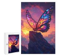 Puzzle Per Adolescenti 1000 PCS Colorful Butterfly on A Mountain Peak Puzzle Per Adolescenti Migliora La Memoria Per Compleanno, Natale Bellissimo Gioco Dal Design 1000 PCS