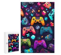 Puzzle Per Adolescenti 1000 PCS Colorful Game Controllers Pattern Puzzle Per Adulti Gioco Rompicapo Difficile Difficile Unico Compleanno E Regali 1000 PCS