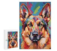 Puzzle Per Adolescenti 1000 PCS Colorful German Shepherd Puzzle Divertenti Da Assemblare, Modelli, Regali Unici Per Compleanno E Natale 1000 PCS