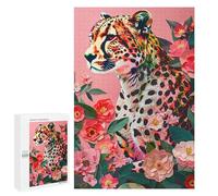 Puzzle Per Adolescenti 1000 PCS Colorful Leopard with Flowers Puzzle Per Adulti Assemblaggio Di Modelli Attività Divertenti A Casa Giochi Stimolanti Giocattoli 1000 PCS