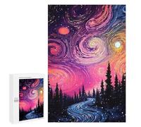 Puzzle Per Adolescenti 1000 PCS Colorful Night Sky Landscape Puzzle Per Adolescenti Giocattolo Decorazione Da Parete Ma Divertente E Umoristico Unico Compleanno E Regali 1000 PCS