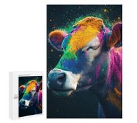 Puzzle Per Adolescenti 1000 PCS Colorful Powdered Cow Puzzle Per Adulti Giochi Rilassanti Per Divertimento in Famiglia Regali Di Natale E Compleanno 1000 PCS