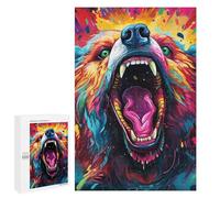 Puzzle Per Adolescenti 1000 PCS Colorful Roaring Bear Art Puzzle Divertenti Da Assemblare, Modelli, Regali Unici Per Compleanno E Natale 1000 PCS