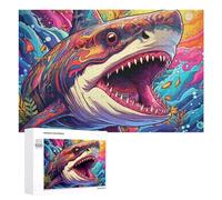 Puzzle Per Adolescenti 1000 PCS Colorful Shark in Vibrant Ocean Puzzle Divertenti Da Assemblare, Modelli, Regali Unici Per Compleanno E Natale 1000 PCS