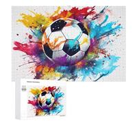 Puzzle Per Adolescenti 1000 PCS Colorful Soccer Ball Artwork -10 Puzzle Divertenti Da Assemblare, Modelli, Regali Unici Per Compleanno E Natale 1000 PCS