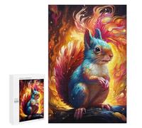 Puzzle Per Adolescenti 1000 PCS Colorful Squirrel in Flames Puzzle, Gioco Rompicapo, Regalo Di Compleanno, Attività Divertenti Da Fare A Casa, 1000 PCS