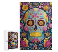 Puzzle Per Adolescenti 1000 PCS Colorful Sugar Skull Art Print-1 Puzzle Per Adolescenti, Divertente E Spiritoso Per Compleanno, Natale, Regali Di Compleanno 1000 PCS