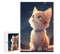Puzzle Per Adolescenti 1000 PCS Comic Cat At Night Puzzle Per Adulti Gioco Rompicapo Difficile Difficile Unico Compleanno E Regali 1000 PCS