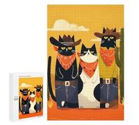 Puzzle Per Adolescenti 1000 PCS Cowboy Cats in The Desert Puzzle Per Adolescenti Giocattolo Decorazione Da Parete Ma Divertente E Umoristico Unico Compleanno E Regali 1000 PCS