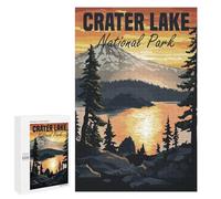 Puzzle Per Adolescenti 1000 PCS Crater Lake National Park Sunset Puzzle Per Adolescenti Giocattolo Decorazione Da Parete Ma Divertente E Umoristico Unico Compleanno E Regali 1000 PCS