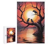 Puzzle Per Adolescenti 1000 PCS Crows on A Tree at Sunset Puzzle Per Adolescenti Giochi Rilassanti Assemblaggio Di Modelli Regali Unici Per Compleanno E Natale 1000 PCS
