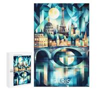 Puzzle Per Adolescenti 1000 PCS Cubist Paris Skyline with Eiffel Tower And Seine Puzzle Per Adulti Antistress Giocattoli Migliorano La Memoria Difficili E Stimolanti 1000 PCS