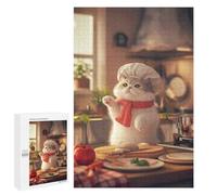 Puzzle Per Adolescenti 1000 PCS Cute Cat Chef Puzzle Per Adulti Gioco Rompicapo Difficile Difficile Unico Compleanno E Regali 1000 PCS