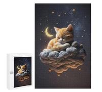 Puzzle Per Adolescenti 1000 PCS Cute Cat Dreaming on Cloud Puzzle Per Adulti, Gioco Rompicapo, Decorazione Perfetta, Divertimento A Casa, Attività, 1000 PCS