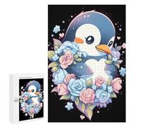 Puzzle Per Adolescenti 1000 PCS Cute Floral Penguin Lovers Puzzle Divertenti Da Assemblare, Modelli, Regali Unici Per Compleanno E Natale 1000 PCS