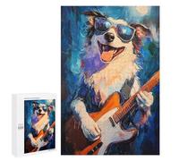 Puzzle Per Adolescenti 1000 PCS Dog Playing Guitar Painting Puzzle Per Adolescenti Vacanza in Casa Passatempo Per Compleanno, Natale Divertimento in Famiglia E Serata Giochi 1000 PCS