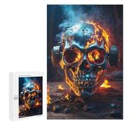 Puzzle Per Adolescenti 1000 PCS Dynamic Flames Skull Puzzle Per Adolescenti Giocattoli Antistress Assemblaggio Di Modelli Regali Unici Per Compleanno E Natale 1000 PCS