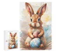 Puzzle Per Adolescenti 1000 PCS Easter Bunny with Colorful Eggs Puzzle Per Adulti Giochi Rilassanti Decorazione Murale Attività Divertenti A Casa 1000 PCS