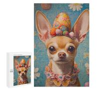 Puzzle Per Adolescenti 1000 PCS Easter Chihuahua with Eggs Puzzle Per Adolescenti, Divertente E Spiritoso Per Compleanno, Natale, Regali Di Compleanno 1000 PCS