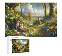 Puzzle Per Adolescenti 1000 PCS Easter Egg Hunt in Spring Garden Puzzle Per Adulti Giocattolo Decorazione Da Parete Taglio Di Precisione Gioco Stimolante Regali 1000 PCS