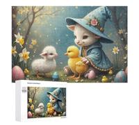 Puzzle Per Adolescenti 1000 PCS Easter Fantasy with Cute Animals Puzzle Divertenti Da Assemblare, Modelli, Regali Unici Per Compleanno E Natale 1000 PCS