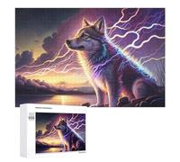 Puzzle Per Adolescenti 1000 PCS Electric Wolf Spirits Puzzle, Gioco Rompicapo, Regalo Di Compleanno, Attività Divertenti Da Fare A Casa, 1000 PCS